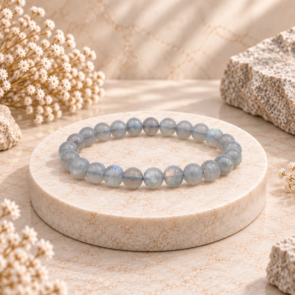 Bracelet à boules en Labradorite · 7 mm · Madagascar · Grade A+, vue 1
