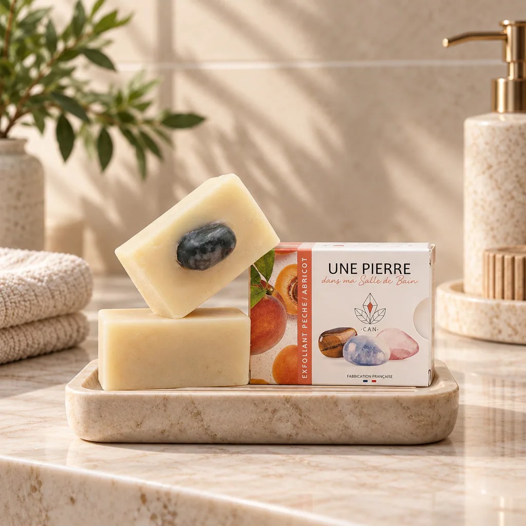 Savon exfoliant 100% naturel · Parfum PÊCHE/ABRICOT · Grade A, vue 1