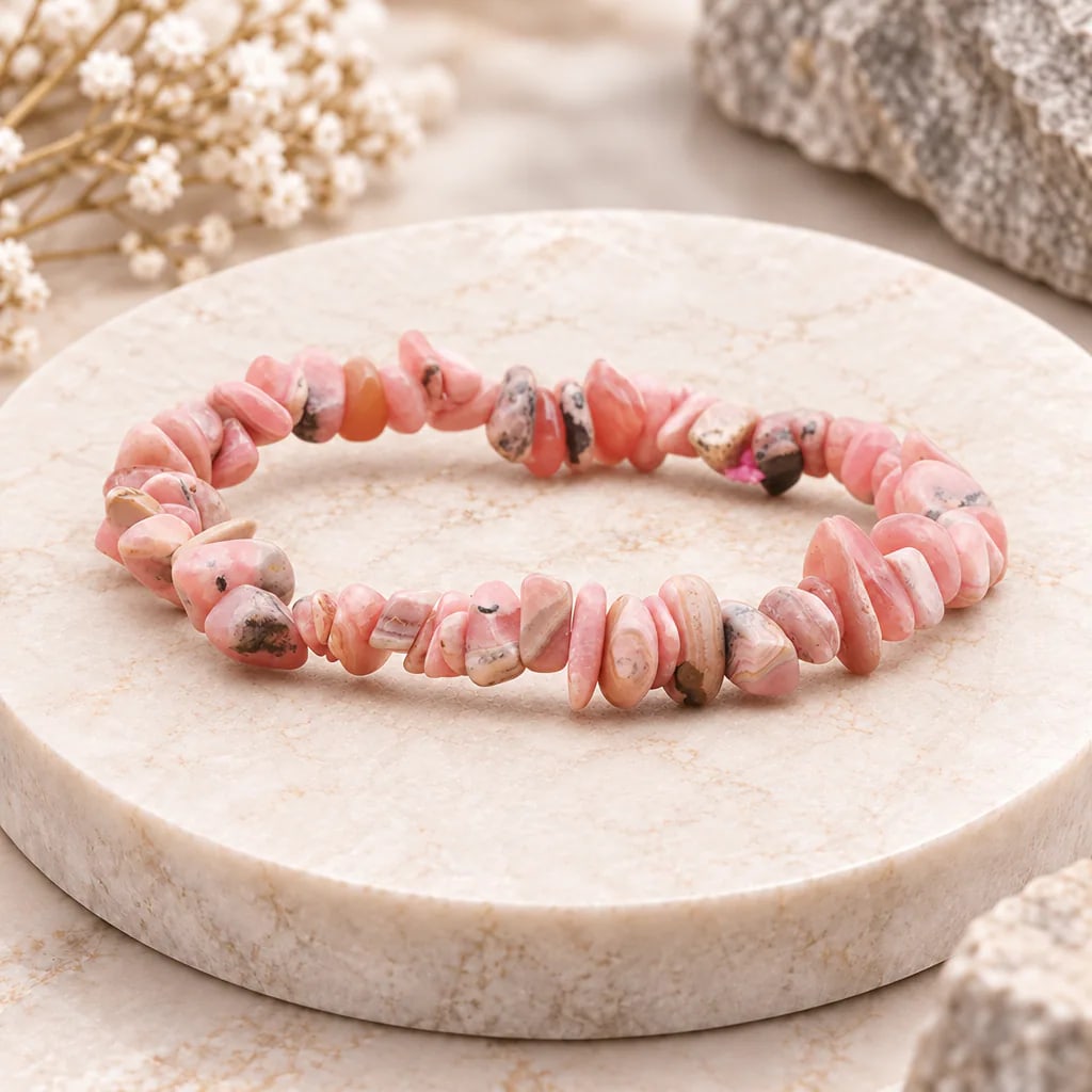 Bracelet baroque en rhodochrosite d’Argentine · Grade A, vue 1