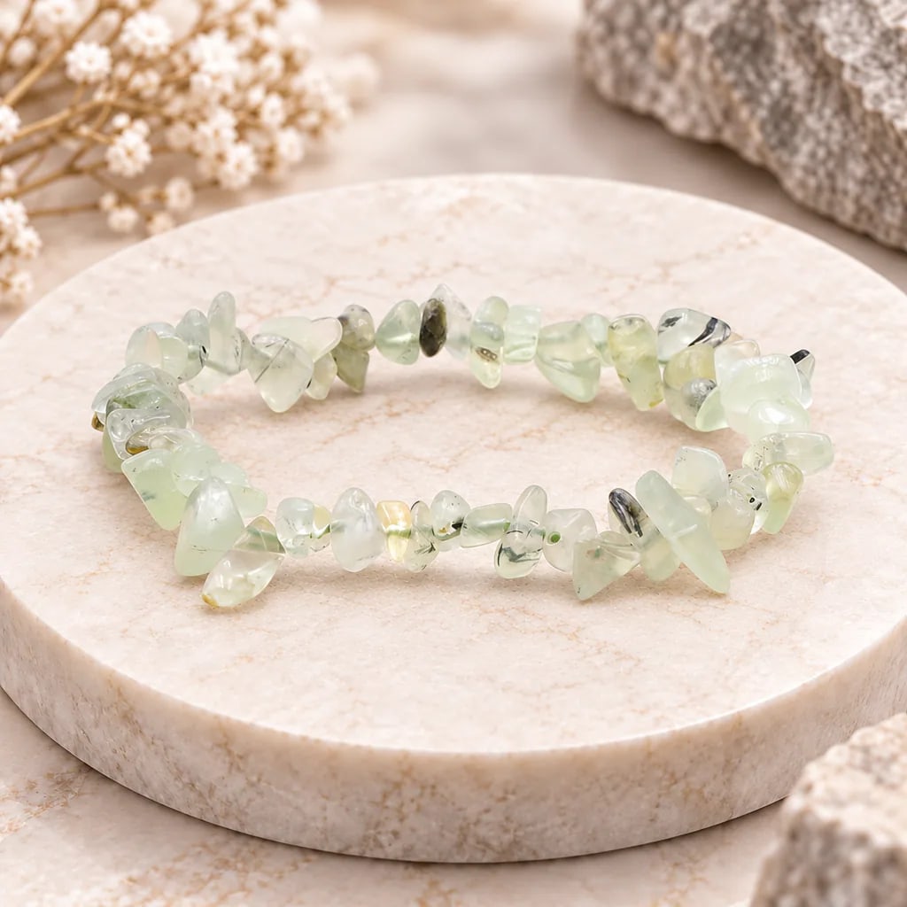Bracelet baroque en prehnite du Mali · Grade A, vue 1