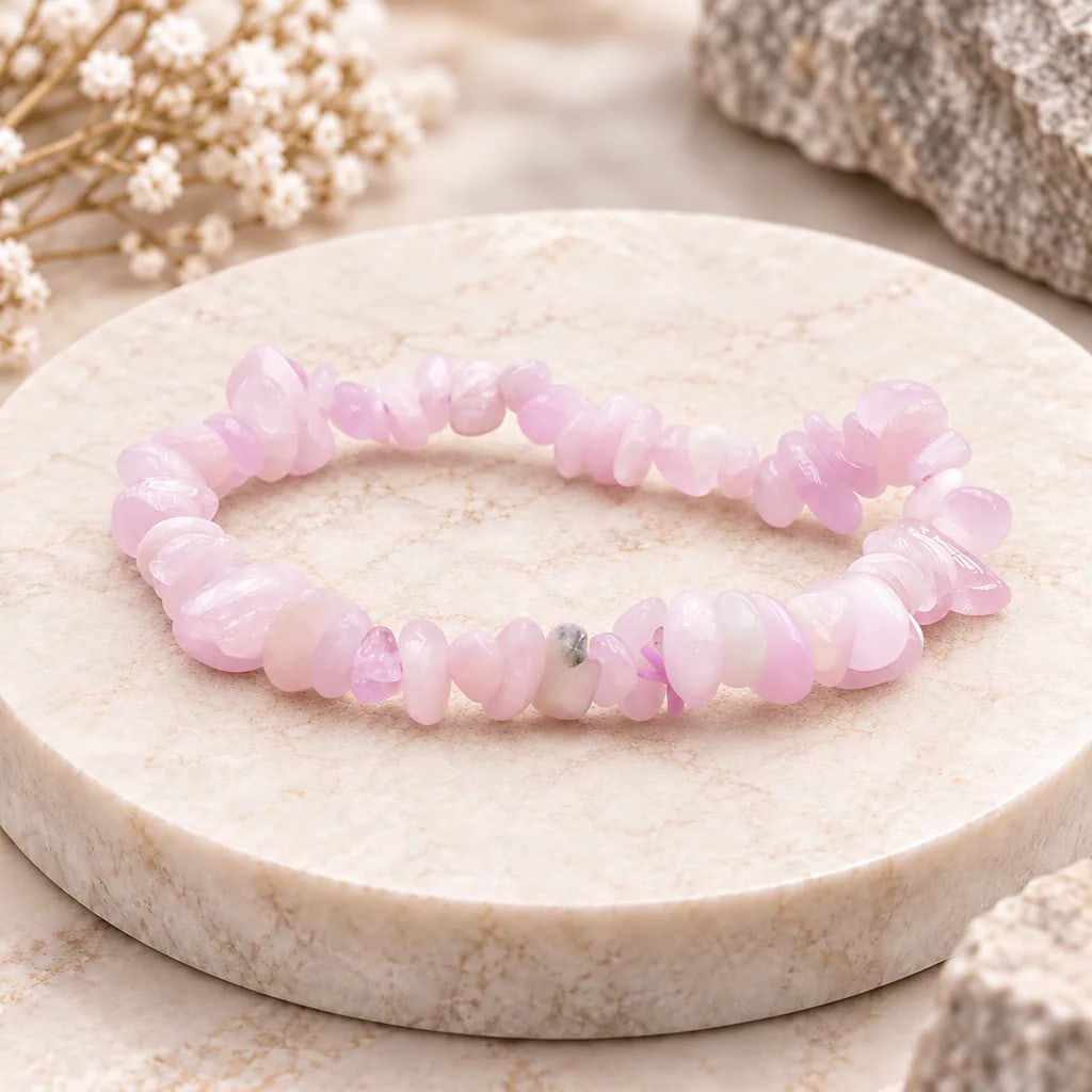 Bracelet baroque en kunzite du Brésil · Grade A+, vue 1