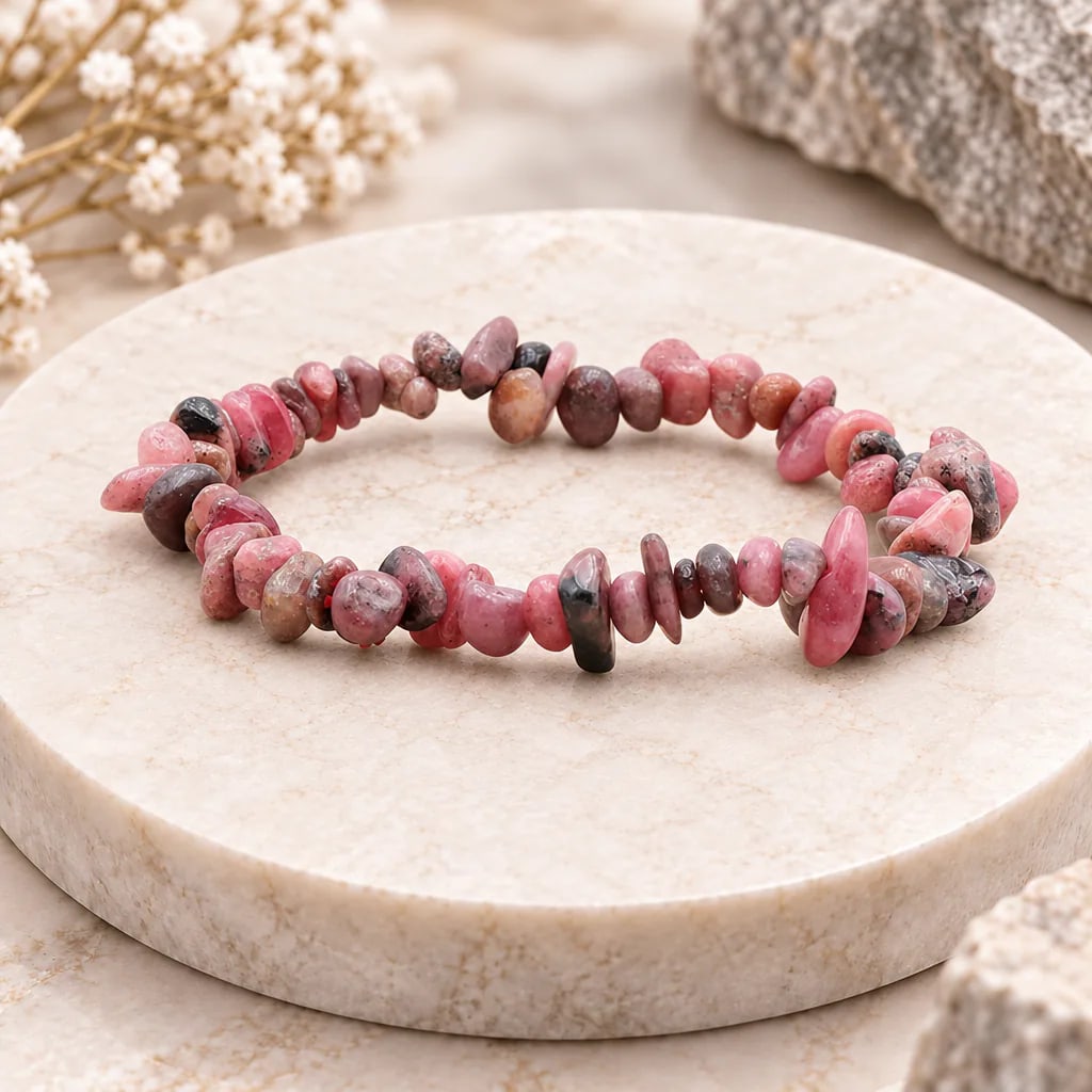 Bracelet baroque en rhodonite du Brésil · Grade AA, vue 1