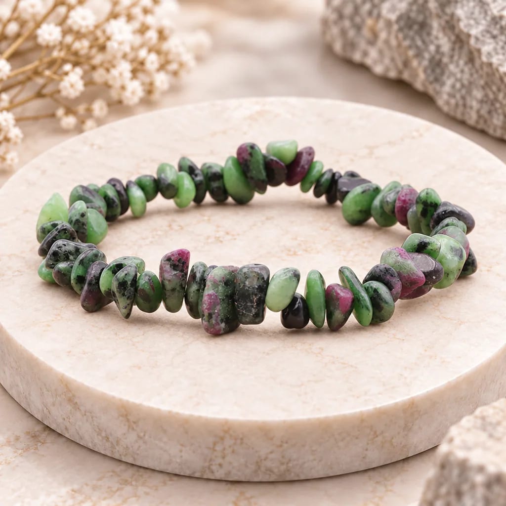 Bracelet baroque en rubis zoïsite de Tanzanie · Grade A