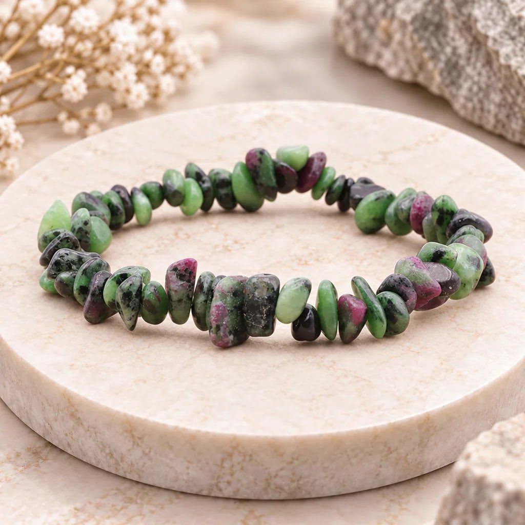 Bracelet baroque en rubis zoïsite de Tanzanie · Grade A, vue 1