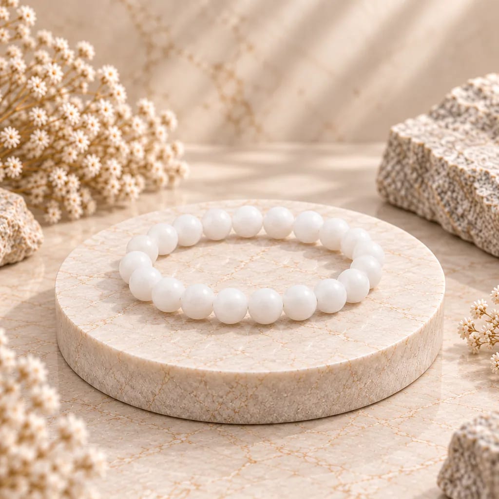 Bracelet à boules en péristérite d’Inde — 8 mm — Grade AA