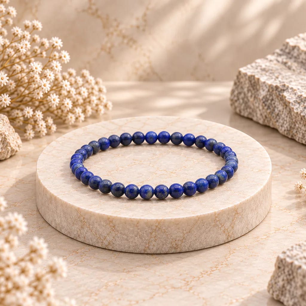 Bracelet à boules en Lapis Lazuli · 4 mm · Afghanistan · Grade AA