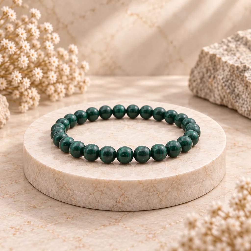 Bracelet à boules en Malachite · 6 mm · Congo-Kinshasa · Grade A