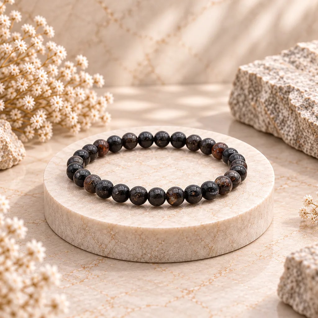 Bracelet à boules en Biotite · 6 mm · Chine · Grade A, vue 1