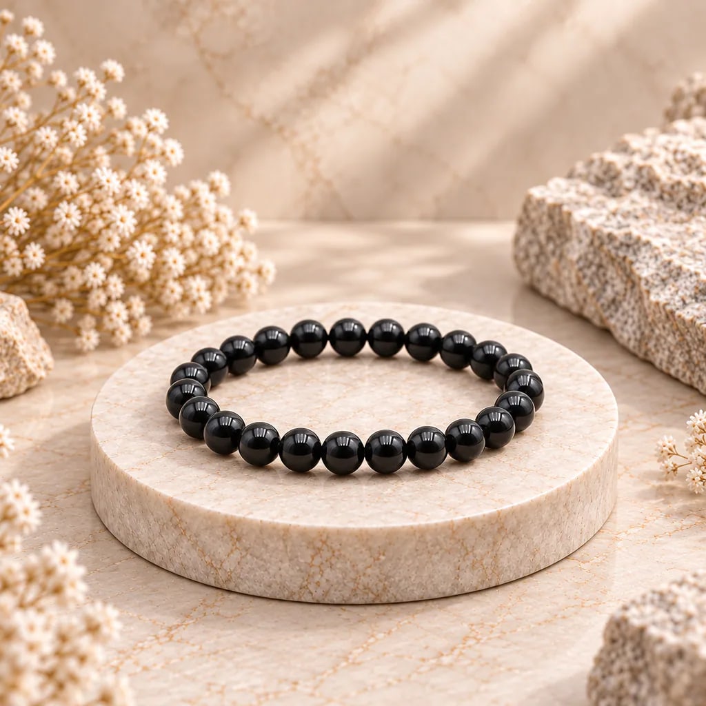 Bracelet à boules en Spinelle noire · 6 mm · Thaïlande · Grade A, vue 1