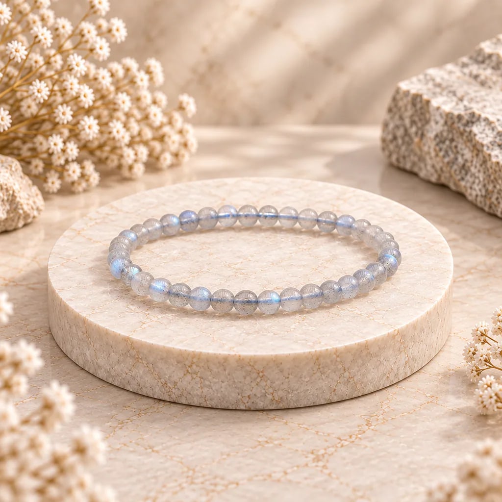 Bracelet à boules en Labradorite · 5 mm · Madagascar · Grade AA, vue 1