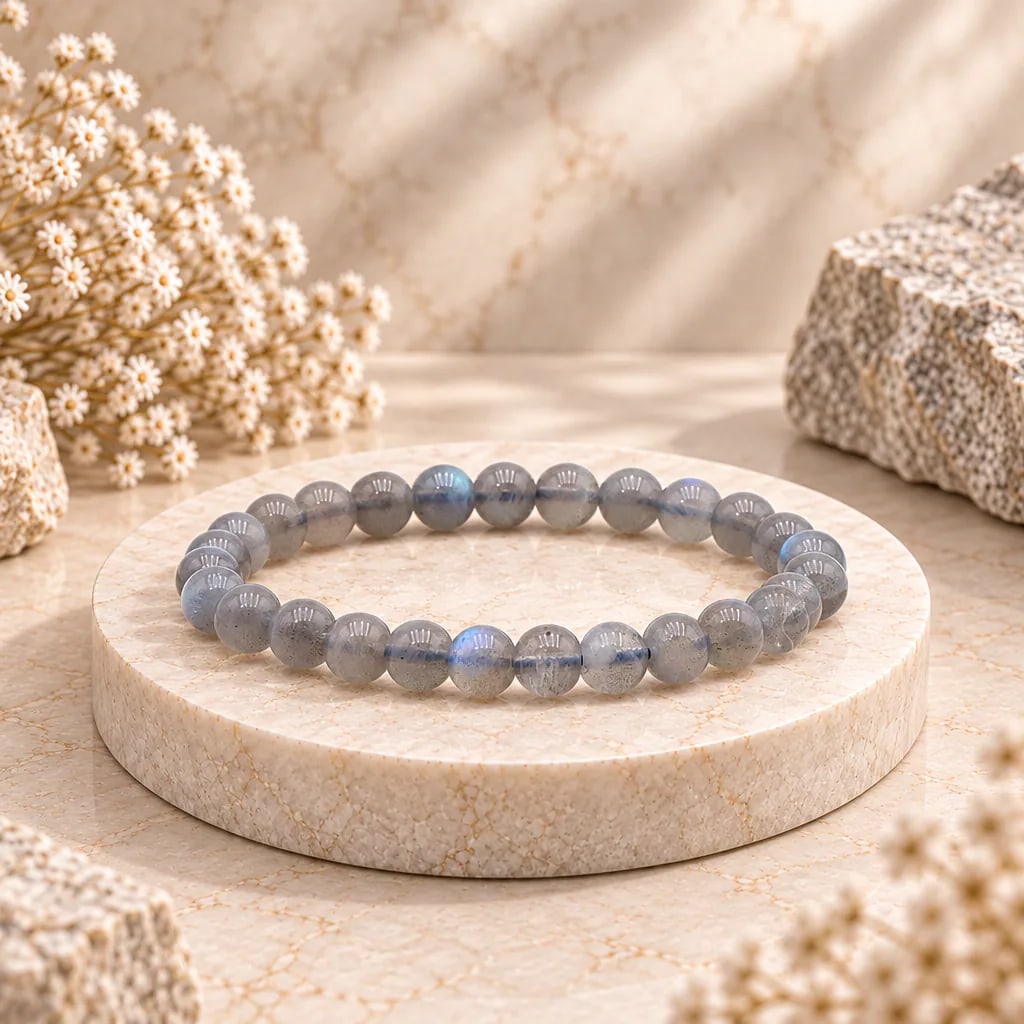 Bracelet à boules en Labradorite · 7 mm · Madagascar · Grade AA, vue 1