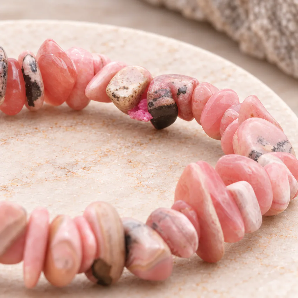 Bracelet baroque en rhodochrosite d’Argentine · Grade A — vue studio 3