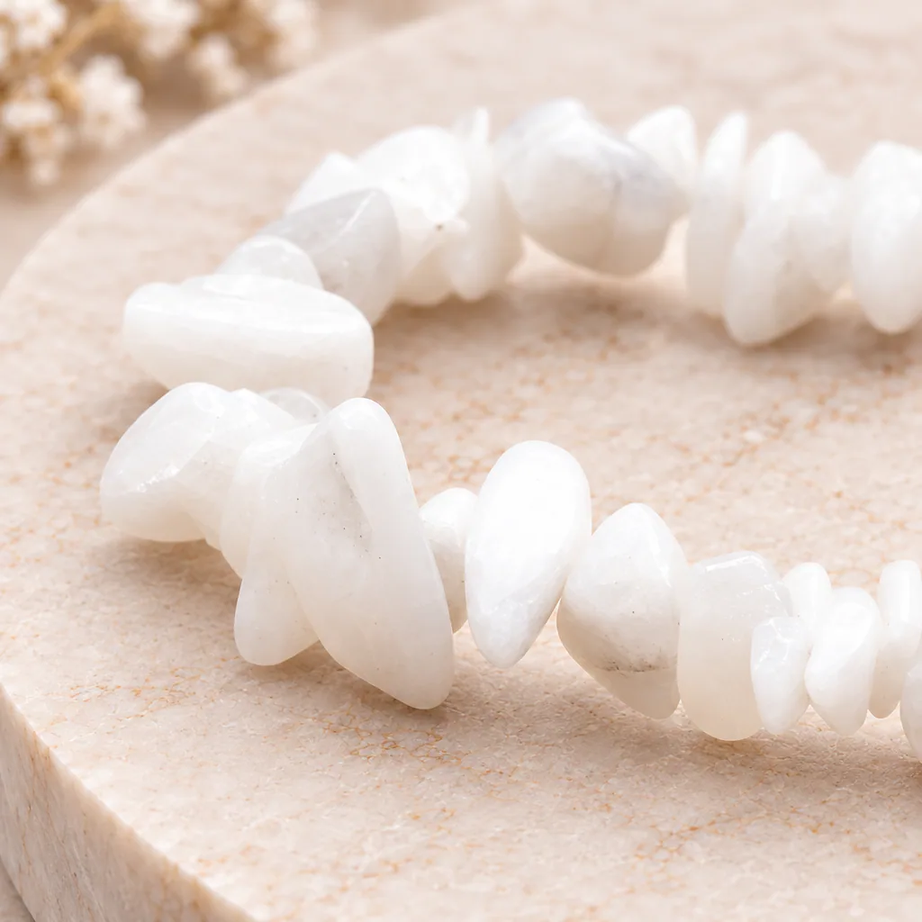 Bracelet baroque en péristérite d’Inde · Grade A — vue studio 2