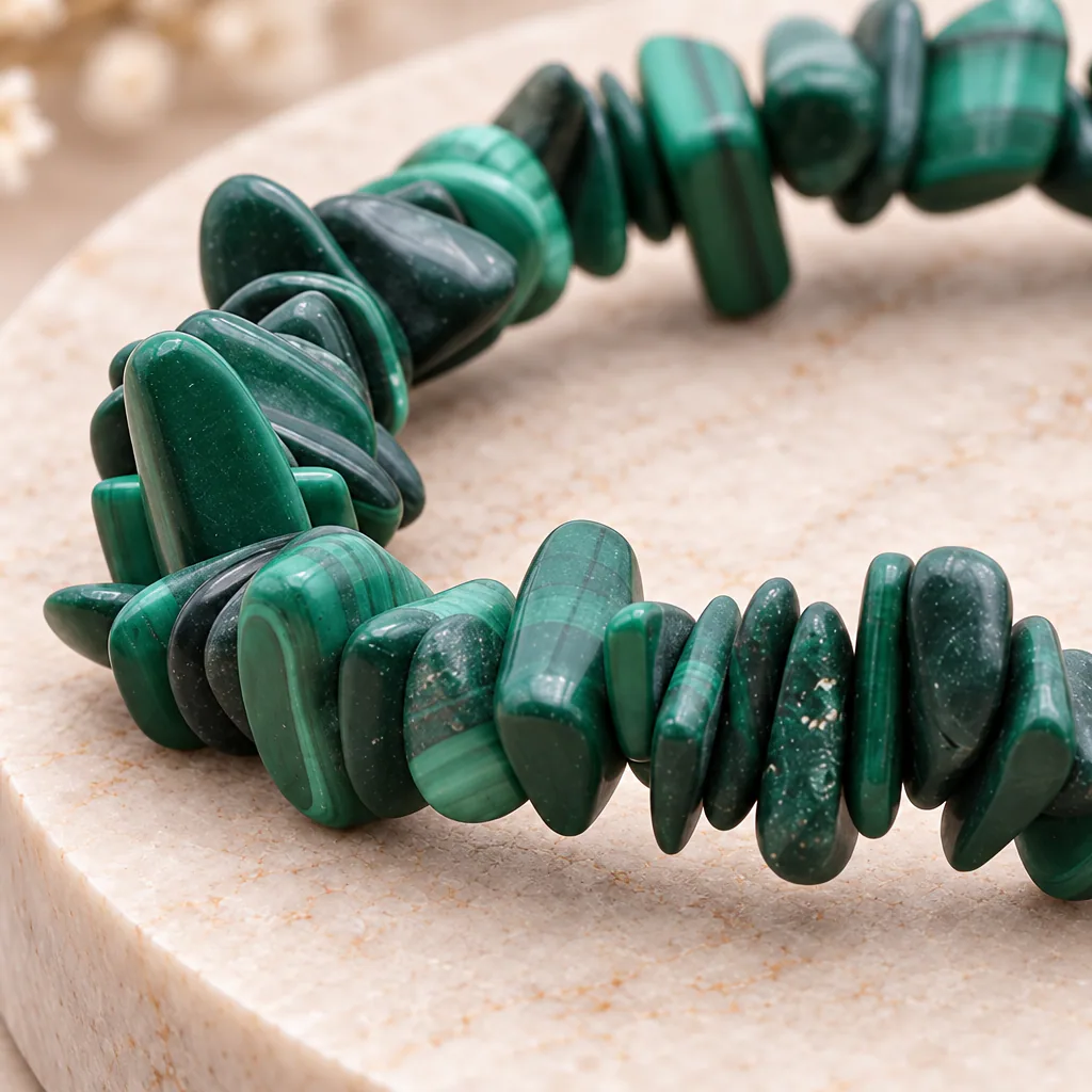Bracelet baroque en malachite du Congo-Kinshasa · Grade AA — vue studio 2