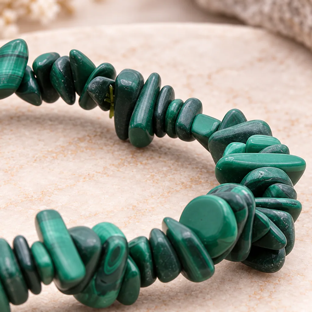 Bracelet baroque en malachite du Congo-Kinshasa · Grade AA — vue studio 3