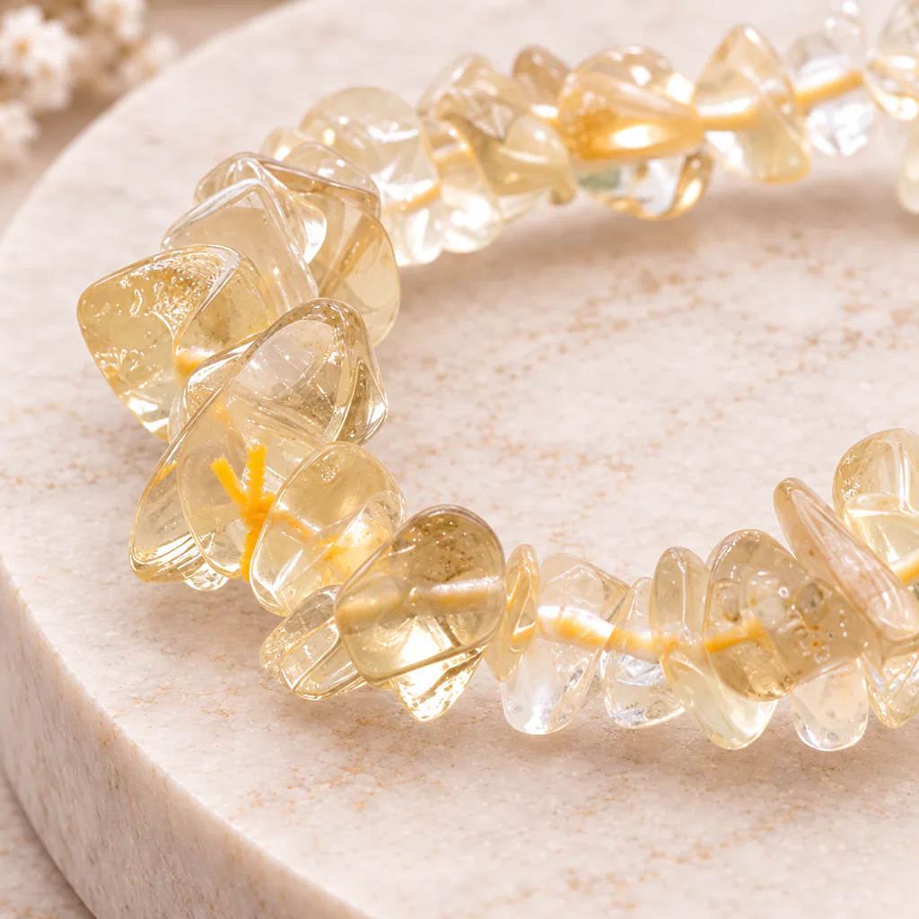 Bracelet baroque en citrine naturelle de Madagascar · Grade AA — vue studio 2