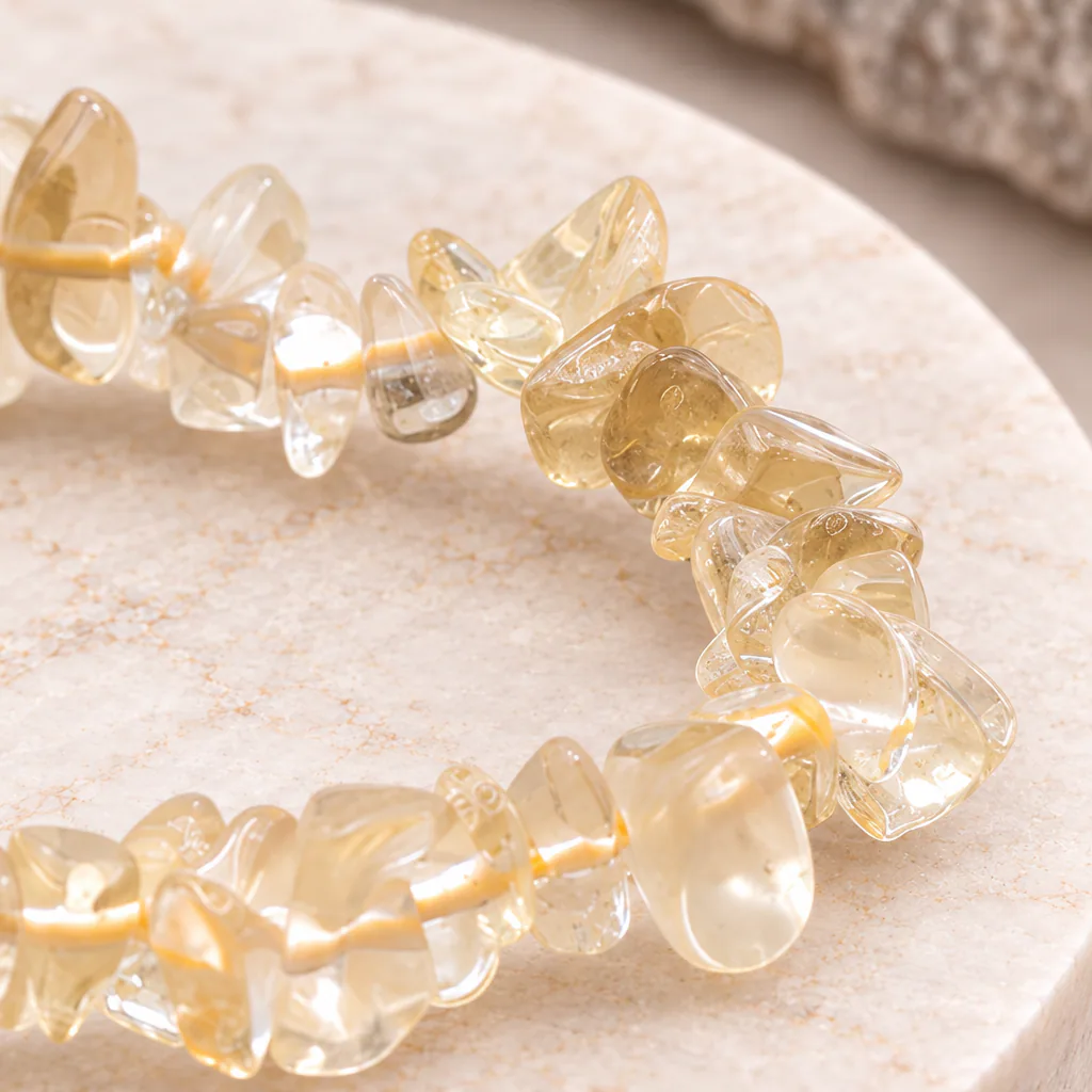 Bracelet baroque en citrine naturelle de Madagascar · Grade AA — vue studio 3