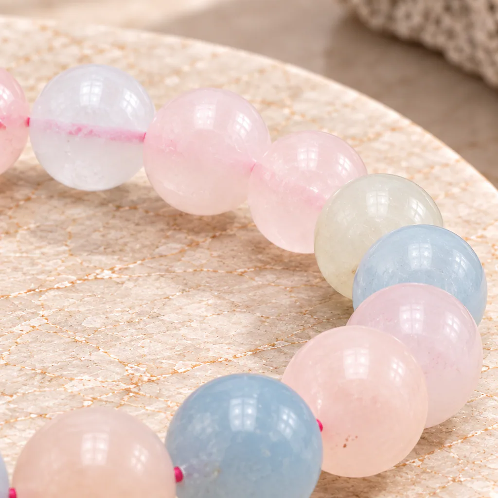 Bracelet à boules en béryls du Brésil — 8 mm — Grade AA — vue studio 3