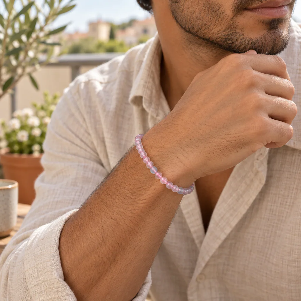 Bracelet à boules en Béryls · 4 mm · Brésil · Grade AA — vue portée 2