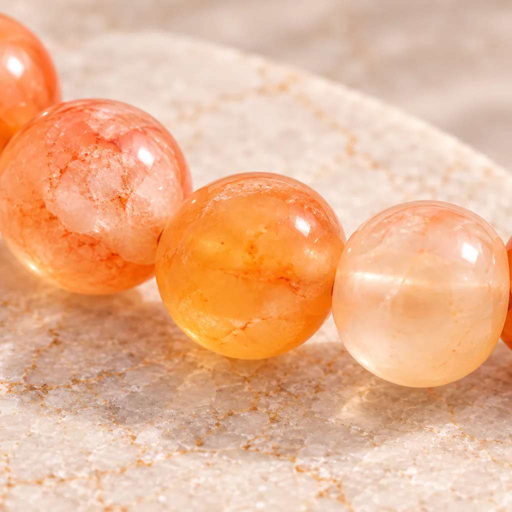 Bracelet à boules en Cornaline · 6 mm · Brésil · Grade A — vue studio 3