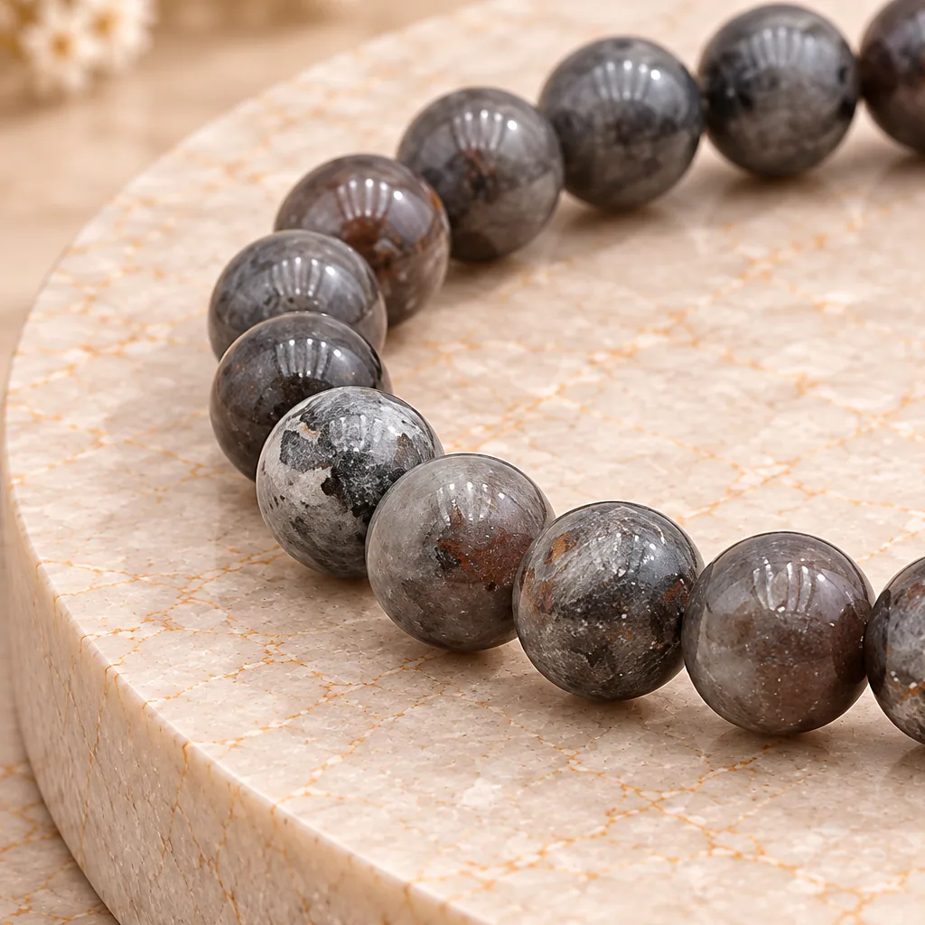 Bracelet à boules en Yooperlite · 6 mm · Russie · Grade A — vue studio 2