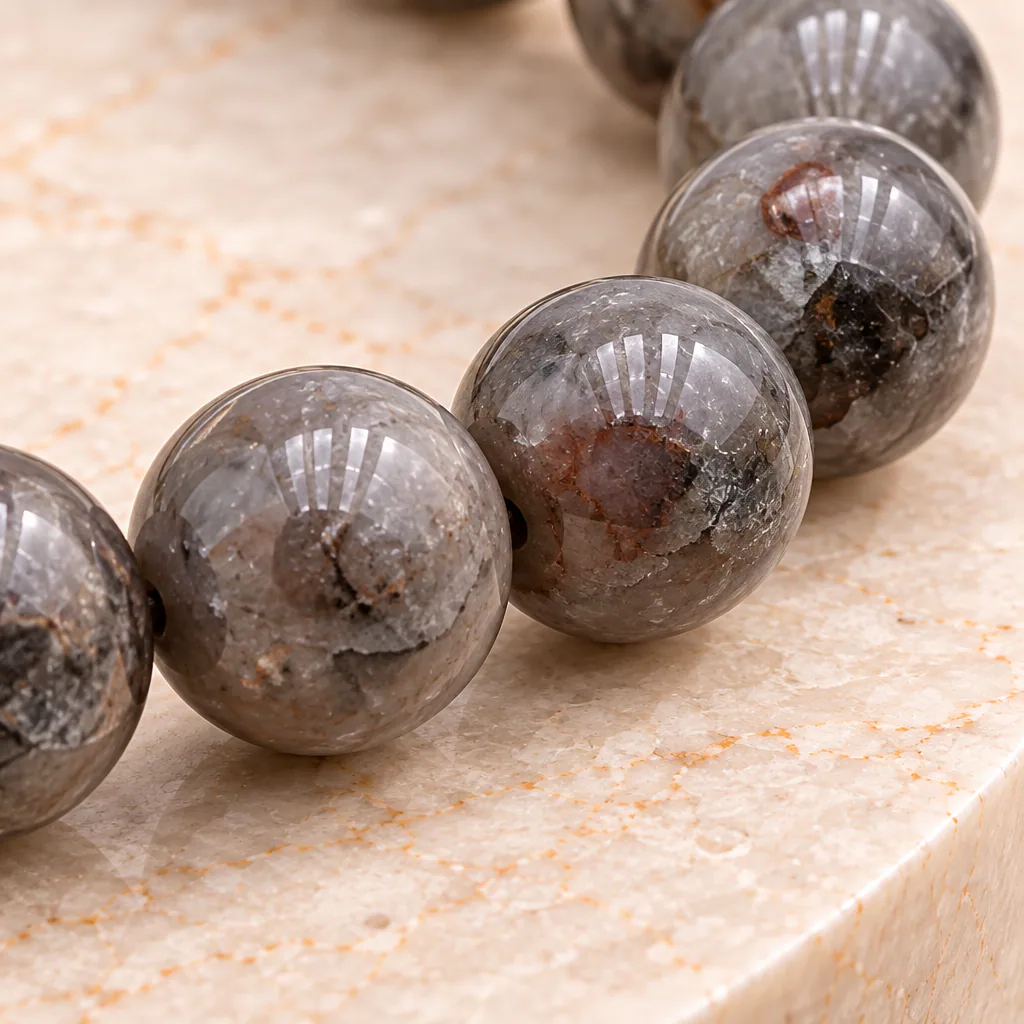 Bracelet à boules en Yooperlite · 6 mm · Russie · Grade A — vue studio 3