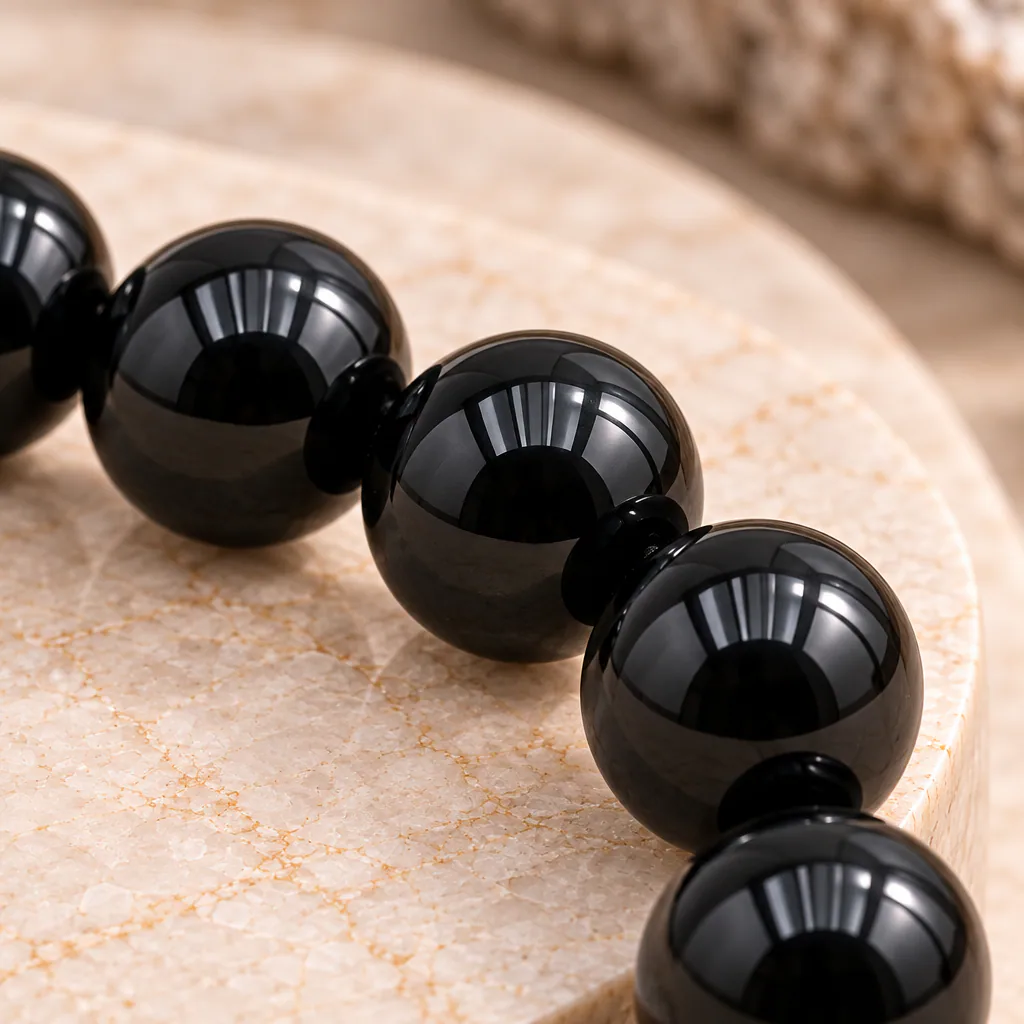 Bracelet à boules en Onyx · 6 mm · Brésil · Grade A — vue studio 3