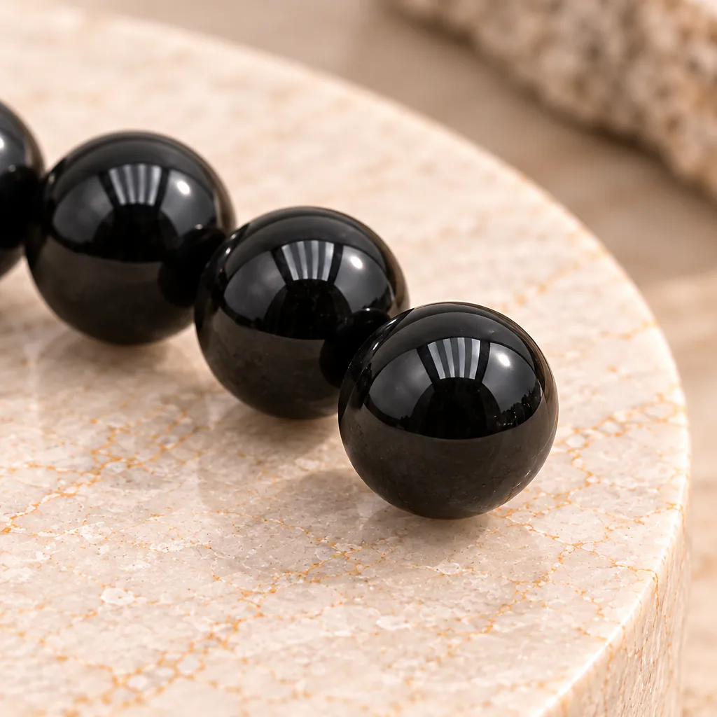 Bracelet à boules en Onyx · 6 mm · Brésil · Grade A — vue studio 3