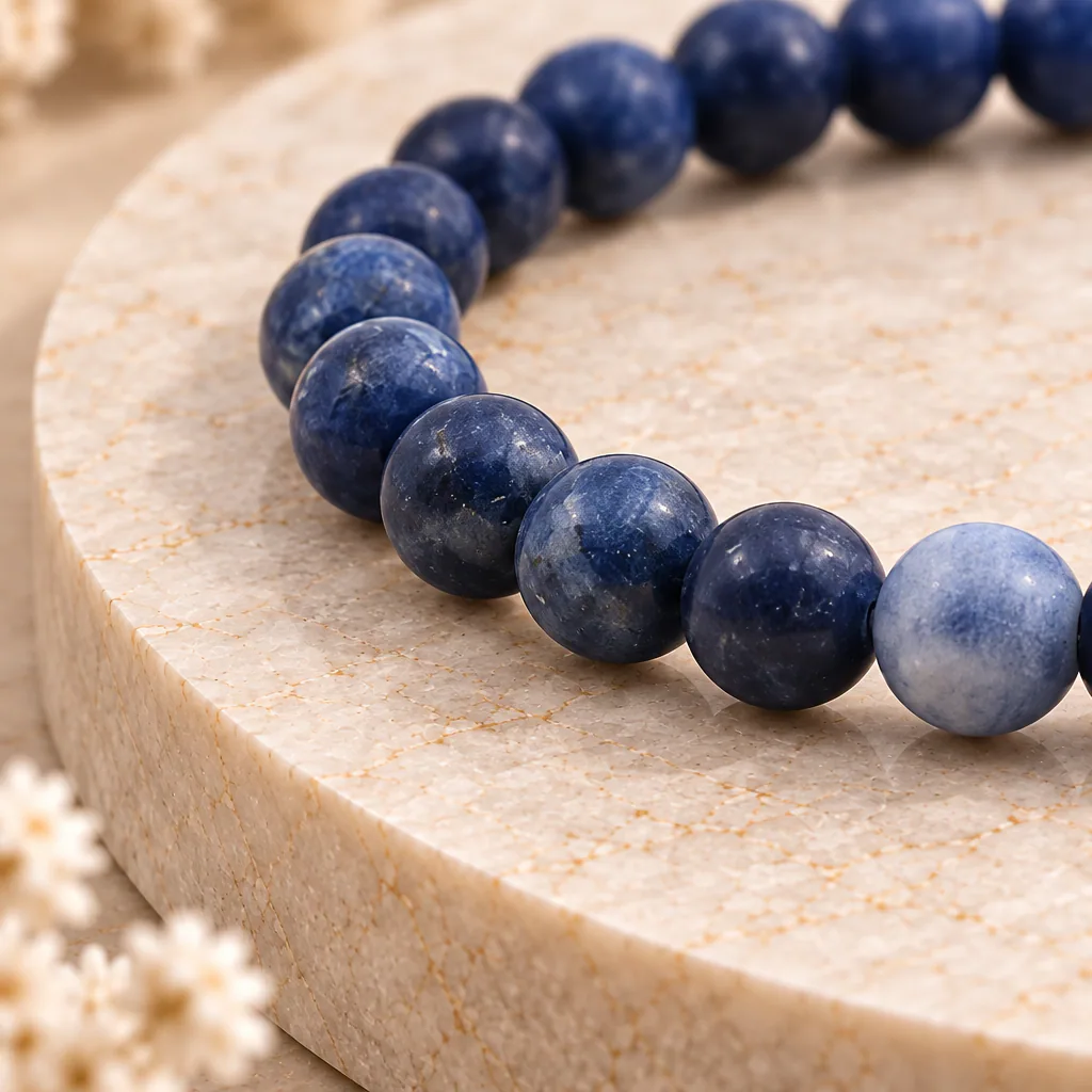 Bracelet à boules en Sodalite · 6 mm · Brésil · Grade A — vue studio 2