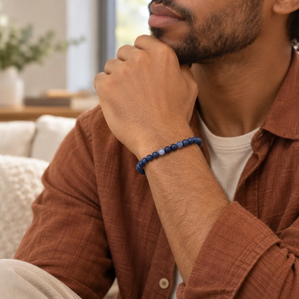Bracelet à boules en Sodalite · 6 mm · Brésil · Grade A — vue portée 2