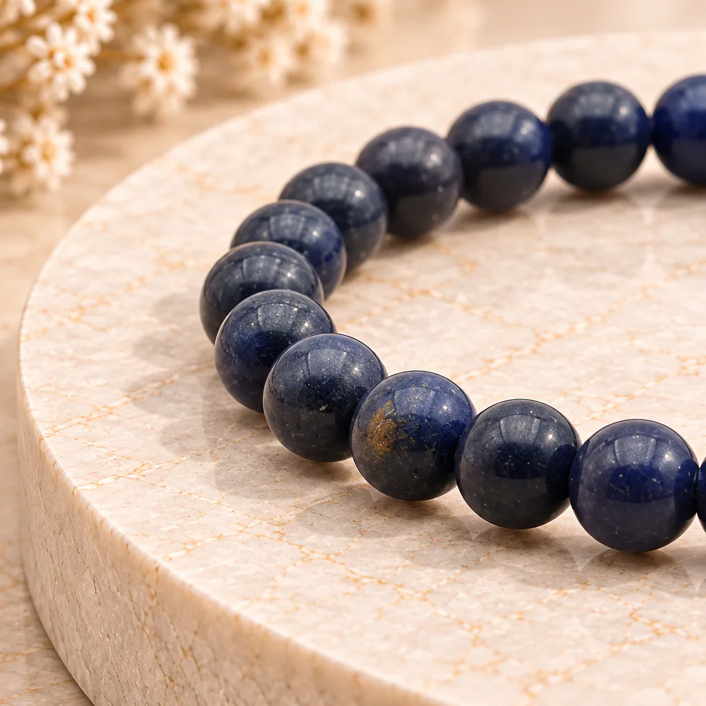 Bracelet à boules en Sodalite · 6 mm · Namibie · Grade AA — vue studio 2
