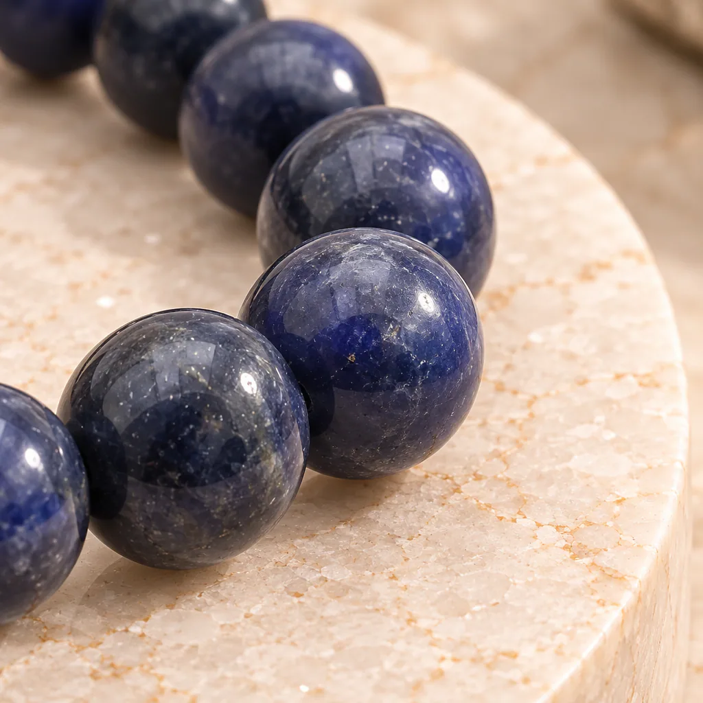 Bracelet à boules en Sodalite · 6 mm · Namibie · Grade AA — vue studio 3