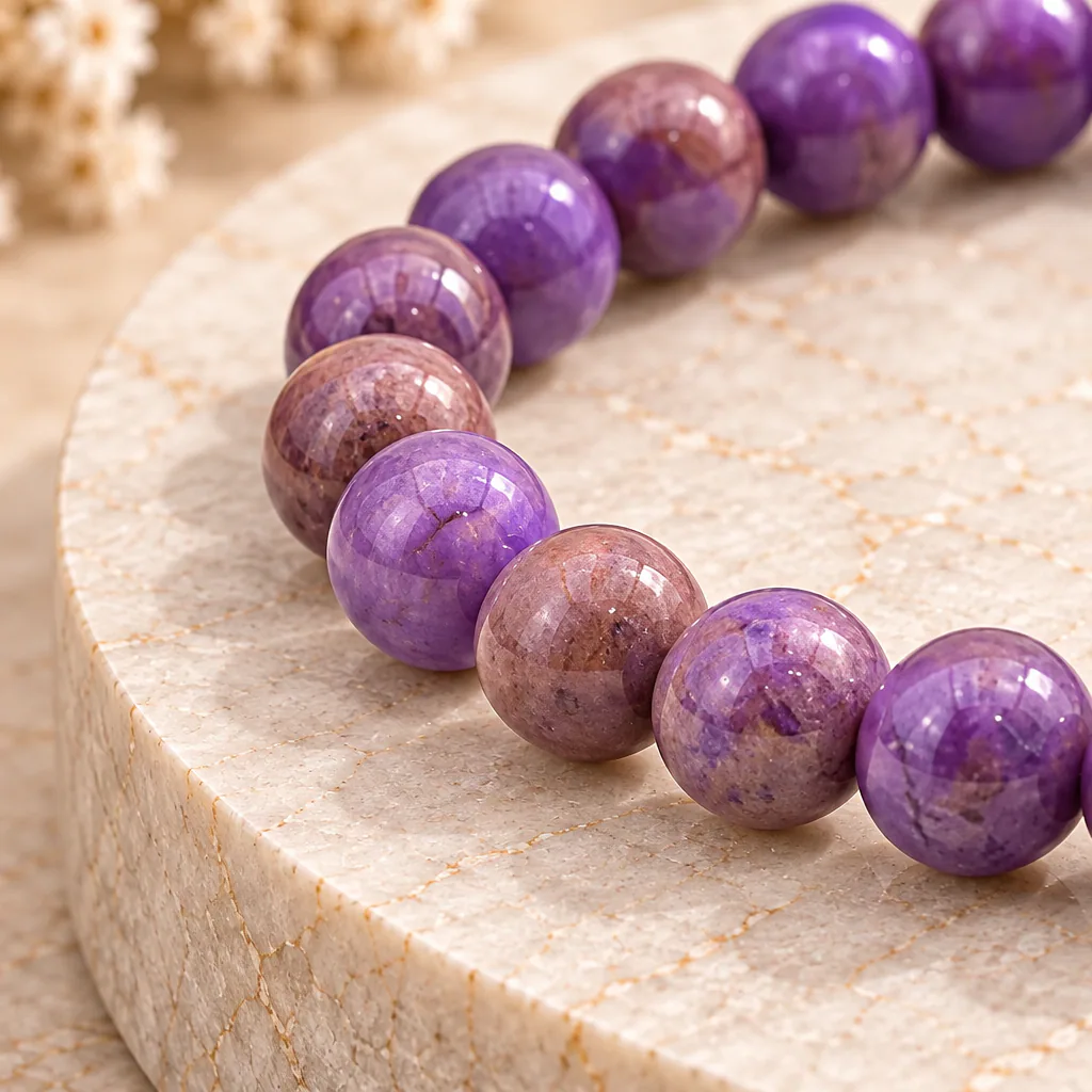 Bracelet à boules en Phosphosidérite · 6 mm · Brésil · Grade A — vue studio 2