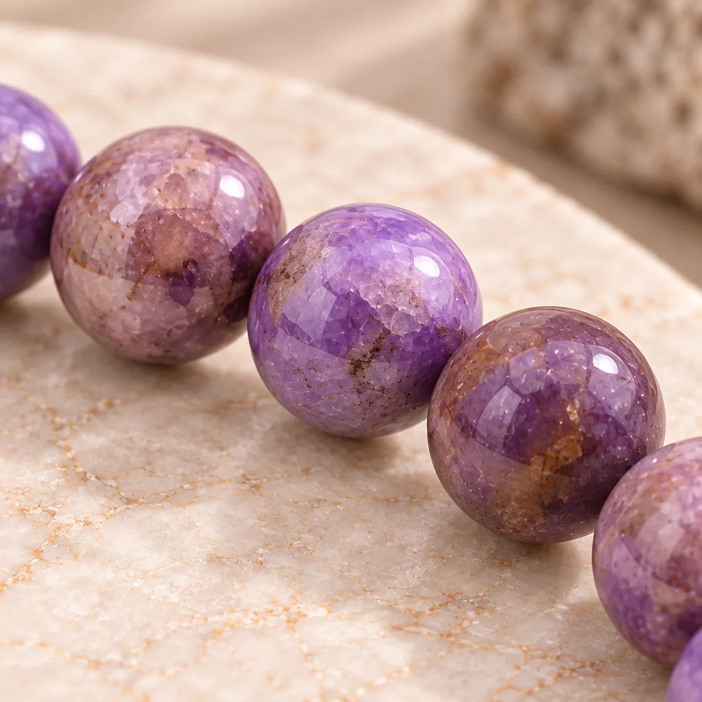 Bracelet à boules en Phosphosidérite · 6 mm · Brésil · Grade A — vue studio 3