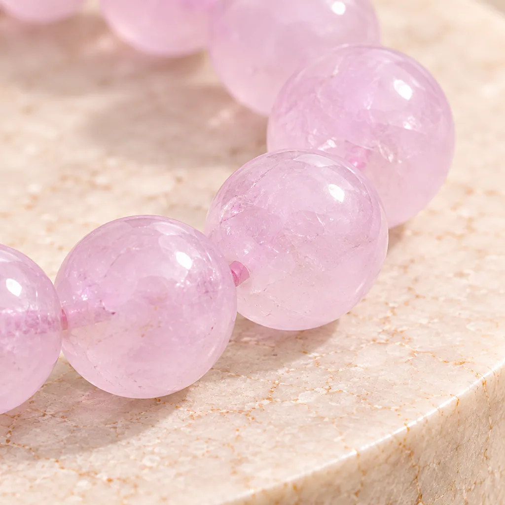 Bracelet à boules en Améthyste lavande · 6 mm · Brésil · Grade A — vue studio 3