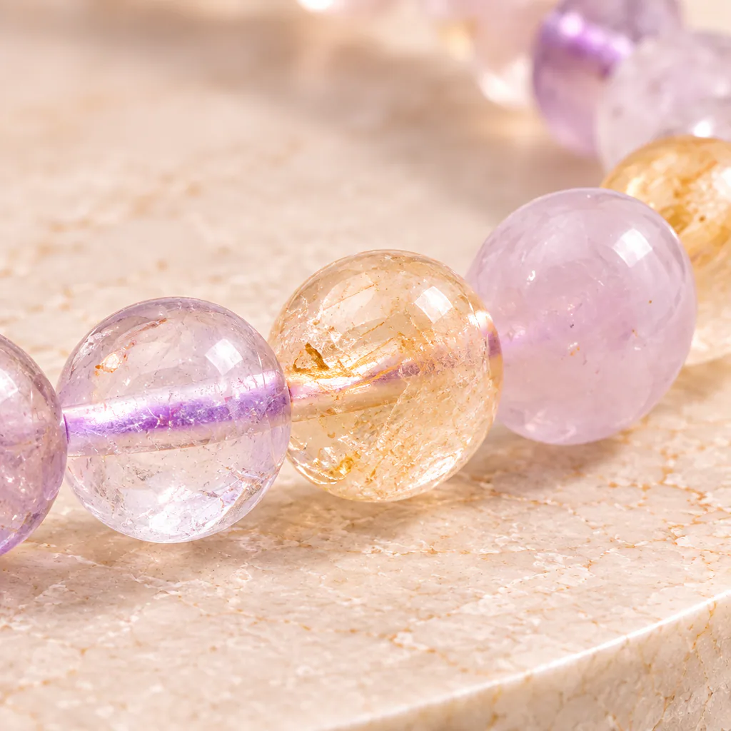 Bracelet à boules en Amétrine · 6 mm · Brésil · Grade A — vue studio 3