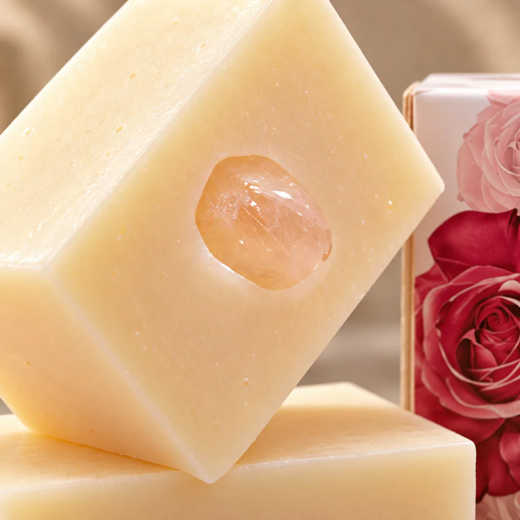 Savon naturel senteur ROSE · Grade A — vue studio 3