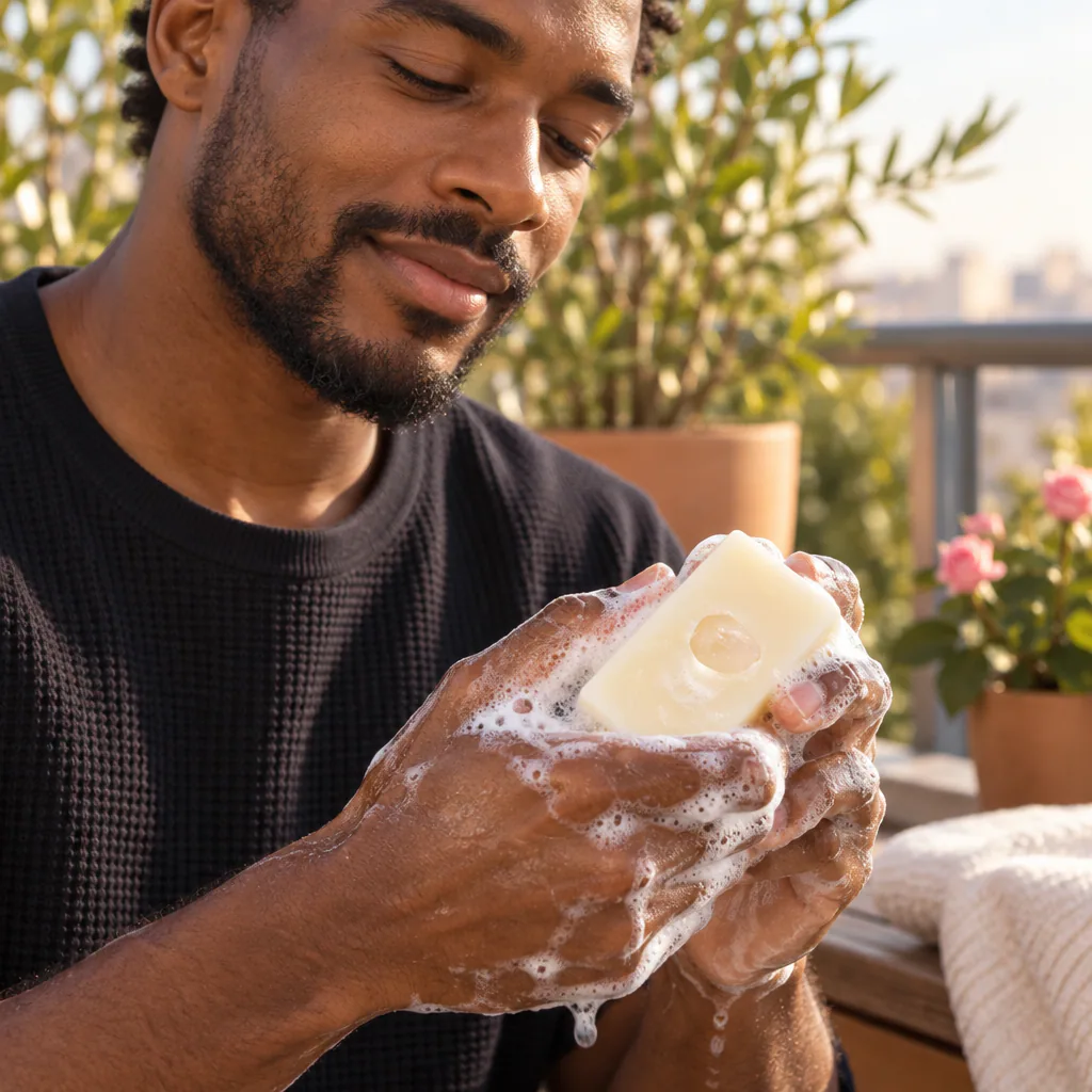 Savon naturel senteur ROSE · Grade A — vue portée 2