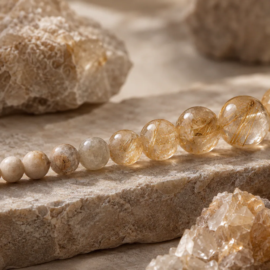 Pierres naturelles présentant différentes variations de couleur, d’éclat et d’inclusions