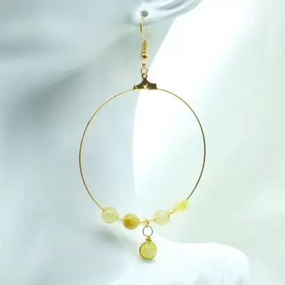 Boucles d'oreilles « Pascale » en Quartz rutile - Les