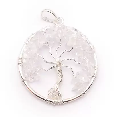 Pendentif Arbre de Vie en Cristal de Roche - Les Merveilles de