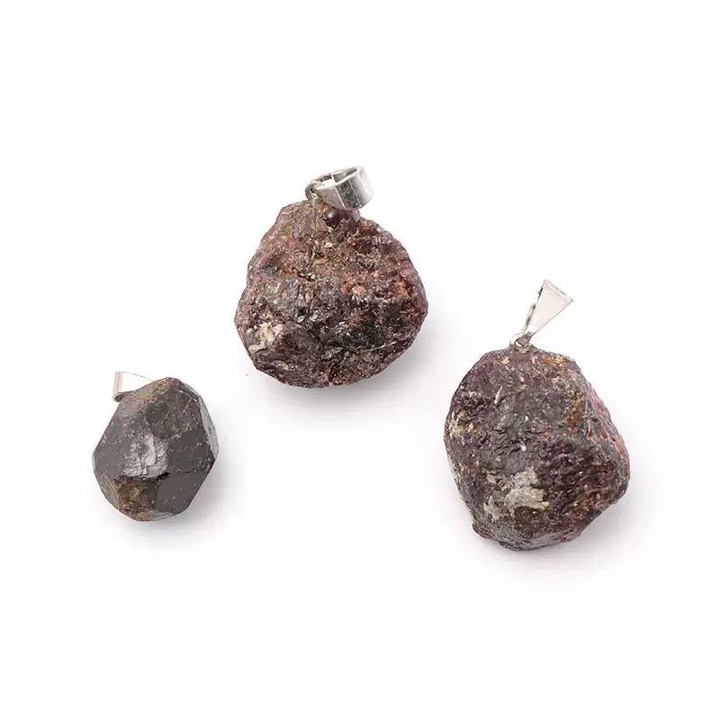 Pendentif Pierre brute en Grenat Rouge - Les Merveilles de Lilou