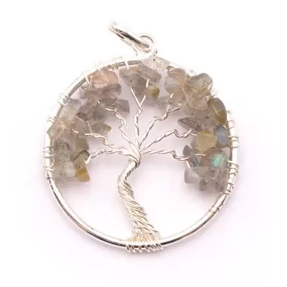 Pendentif Arbre de Vie en Labradorite - Les Merveilles de Lilou