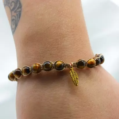 Bracelet « Wendy » en Oeil de tigre - Les Merveilles de Lilou
