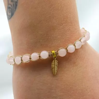 Bracelet « Wendy » en Quartz rose - Les Merveilles de Lilou