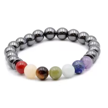 Bracelet 7 Chakras et Hematite - Les Merveilles de Lilou