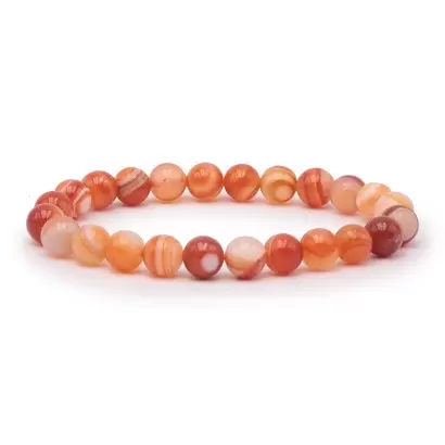 Bracelet à boules en Agate Bandée - Les Merveilles de Lilou