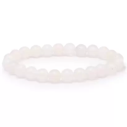 Bracelet à boules en Agate Blanche - Les Merveilles de Lilou