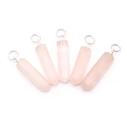 Pendentif Pointe en Quartz Rose - Les Merveilles de Lilou