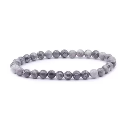 Bracelet à boules en Agate Crazy Lace Grise - Les Merveilles de